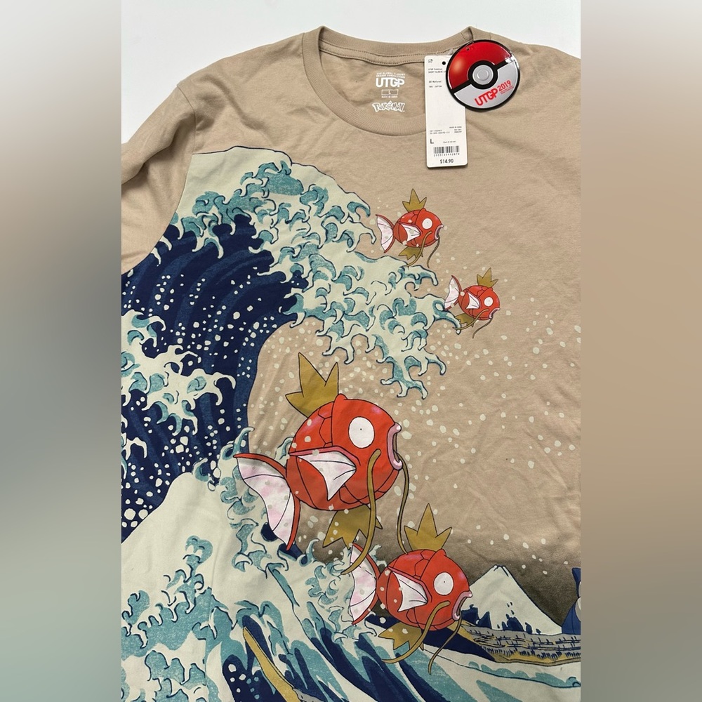 Uniqlo Pokemon Magikarp & Snorlax Wave Short Sleeve T-Shirt UTGP 2019 Rare